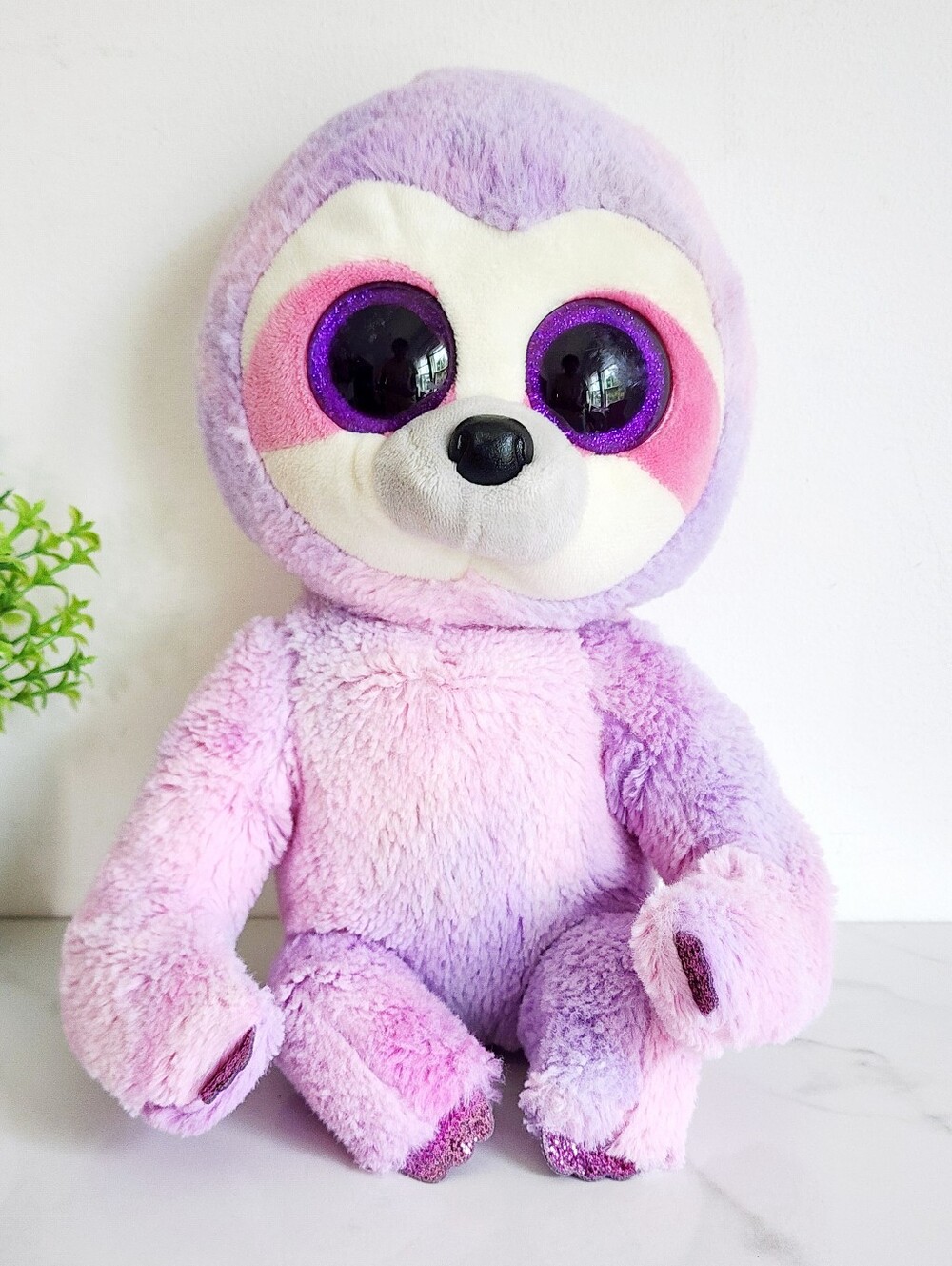 💕 Ty Beanie Boos Dreamy Sloth Plush 10" Pink Purple Glitter Eyes 2019